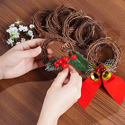 Grapevine Wreath Set, Marrywindix 16 Pieces Natural Vine Branch Wreath Christmas DIY Rattan Wreath Garland for Christmas Holiday Craft Wedding Decor - WoodArtSupply