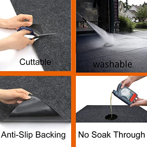 Garage Floor mat, Oil Spill mat, Large Vehicle Garage mats, Premium Absorbent Oil Pad, Garage Carpet for Golf Carts,Motorcycles,Protect Garage and