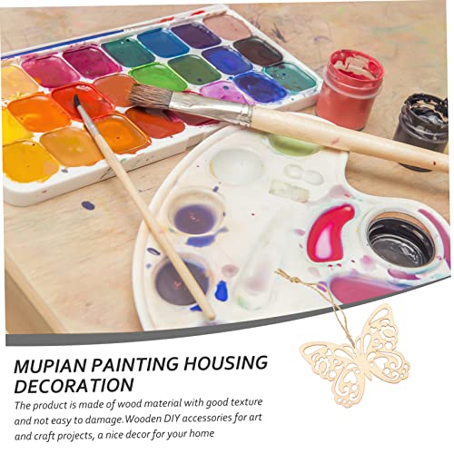 ABOOFAN 50 Sets Household Wood Crafts Party Supplies Spring Unfinished predrilled Listing Ornaments Wooden Pieces Spring Ornaments Christmas Tree ABOOFAN