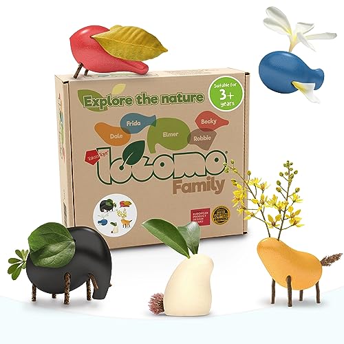 Taksa Toys Locomo Family I Open-Ended Waldorf Educational Outdoor Play Figures, Wooden Animal Montessori Toys for Kids 3 4 5 6 7+ for Childs Learning Taksa Toys