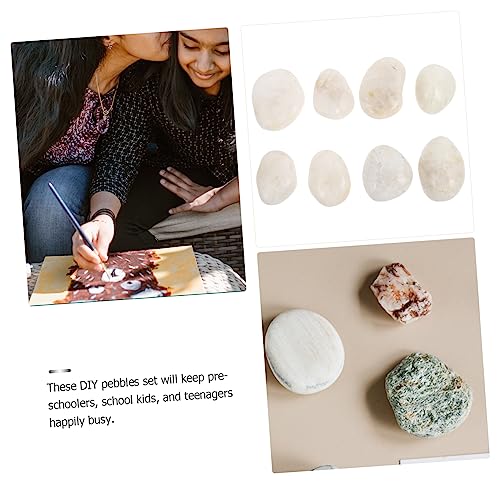 SEWACC 8Pcs Painting Stone Pebbles Rocks Stones Bundle River Painting Kindness Rocks Decoration Pebble Flat Pebble River Polished Pebbles Decorative SEWACC