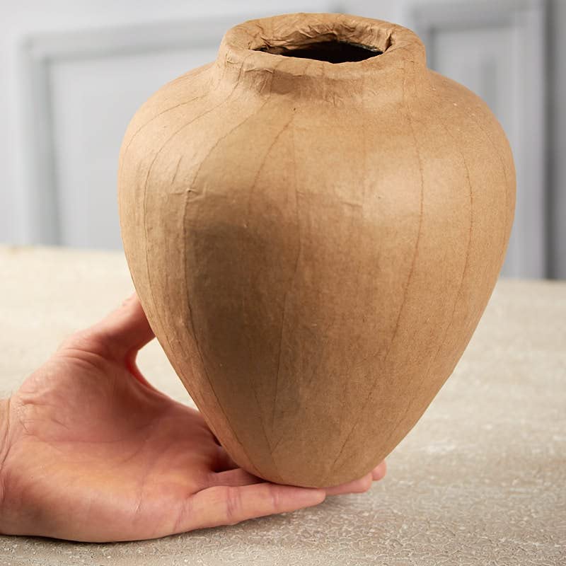 Unfinished Paper Mache Vases | Set of 2 Urn Vases | DIY Papier Mâché Vases Ready to Finish and Decorate Factory Direct Craft