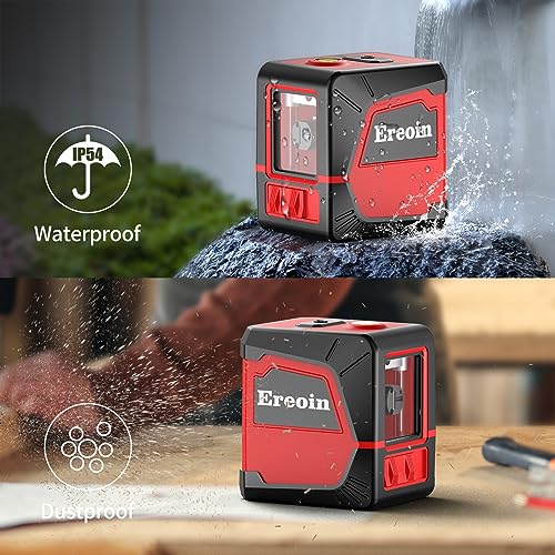 Laser Level Self-leveling Red Cross laser tool with vertical and horizontal lines,360 degree rotation self-leveling mode&IP54 waterproof for Picture Ereoin