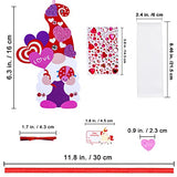 Winlyn 36 Sets Valentine's Day Gnome Ornaments Decorations DIY Valentine Gnome Craft Kits Assorted Gnome Shaped with Heart Valentine Stickers for Winlyn