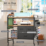 PUNLUXU Organizers and Storage Compatible with Cricut Machines - Vinyl Roll Holder, DIY Pegboard with Accessories Organizer, Rolling Craft Table with PUNLUXU