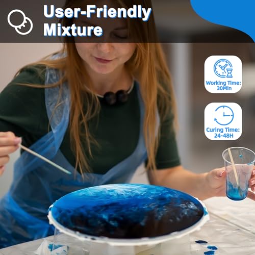 Shabebe Table Top Epoxy Resin 1 Gallon, Super Gloss & Crystal Clear Epoxy Resin Kit with UV Resistant & Self Leveling, Non Toxic Food Safe for River Shabebe