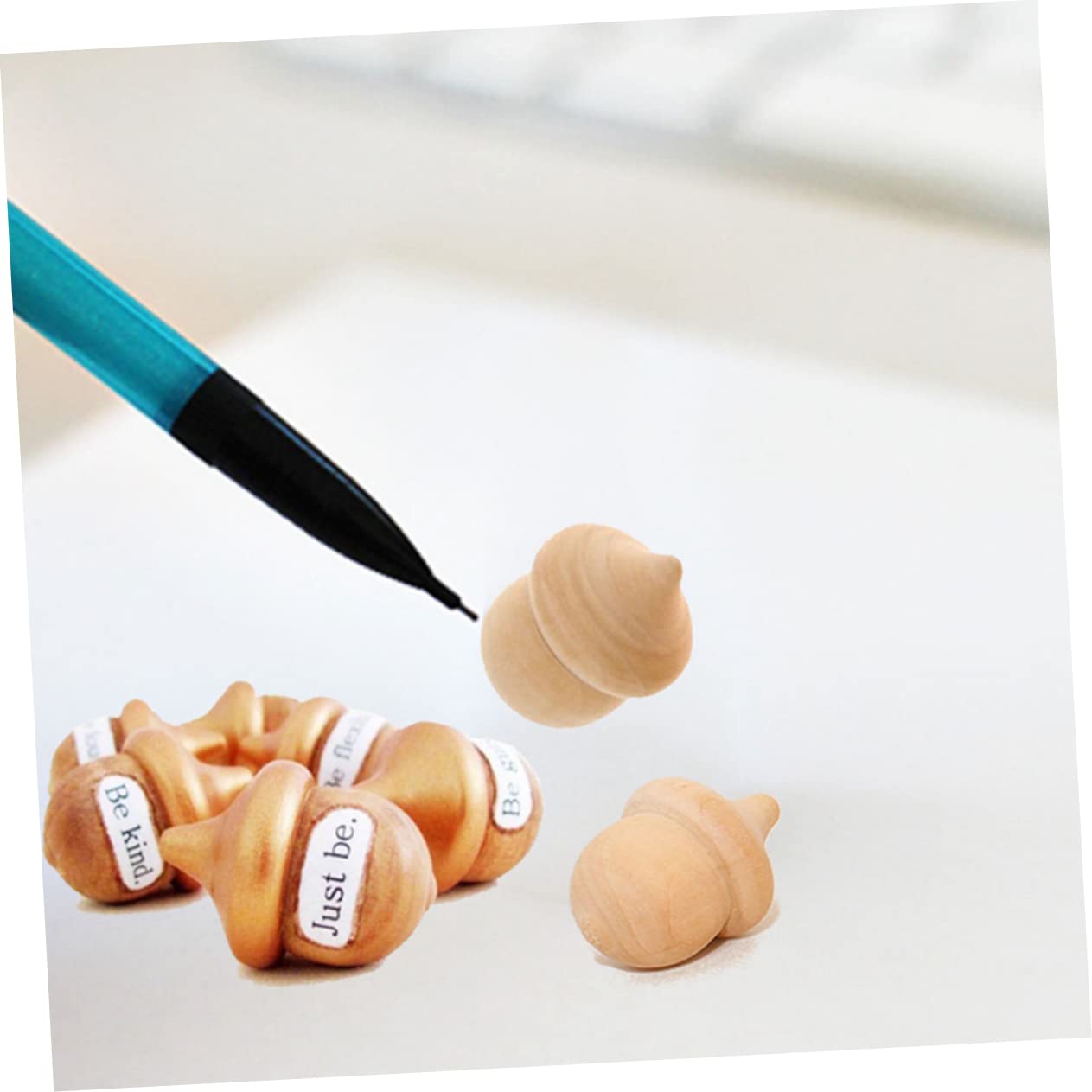 COHEALI 60 Pcs Wood Shapes for Painting Blank Peg Doll Driftwood for Crafts Xmas Wood Peg Wood Peg Doll Unfinished Wood Acorn Cutouts Christmas Peg COHEALI