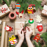OCHIDO 36 Pcs Wooden Christmas Ornaments for Hanging Decorations,12 Styles Unfinished Wooden Slices with Holes for Paintable Crafts,Kid DIY Craft OCHIDO