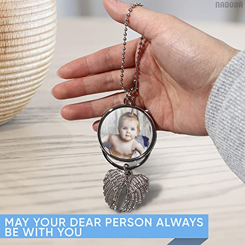 Print Sublimation Blanks Bulk Keychain Making Kit - 12Pcs Car Wing Keychain Charms Angel Wing Ornaments Sublimation Keychain Blanks - Printing Silver NADOBA