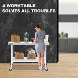 Food Prep Stainless Steel Table - DuraSteel 30 x 60 Inch Metal Table Cart - Commercial Workbench with Caster Wheel - NSF Certified - for Restaurant, DuraSteel