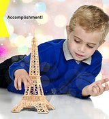 Puzzled 3D Puzzle Eiffel Tower Wood Craft Construction Model Kit,Fun and Educational DIY Wooden Toy Assemble Model Unfinished Crafting Hobby Puzzle Puzzled