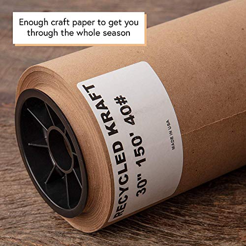 DIY Recycled Material Kraft Paper Roll - Ideal for Shipping - Wrapping and Crafts - Postal Wrapping Paper - Craft Wrapping Paper Roll - Craft DIY CREW