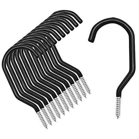 Menecor 12PCS Heavy Duty Bike Storage Hooks Bicycle Wall Mounted Hooks Large Screw Hooks for Wall,Ceiling Menecor
