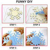 Hidreas 50 Pcs DIY Wooden Ornaments Christmas Wooden Ornaments Making Kit Christmas Crafts with Wax Rope and Rhinestone Stickers for Christmas Hidreas