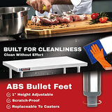 Food Prep Stainless Steel Table - DuraSteel 30 x 72 Inch Commercial Metal Workbench with Adjustable Under Shelf - NSF Certified - For Restaurant, DuraSteel