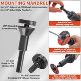 SI FANG 25Pcs 3 inch Cut Off Wheels with 1/4 in Mounting Mandrel Kit for Die Grinder, 3/8" Arbor Cutting Wheel with Pouch for Metal & Stainless Steel SI FANG