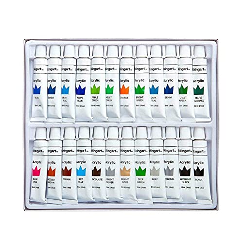 KINGART Studio Acrylic Paint, 12ml (.4oz), Set of 48 Colors KINGART