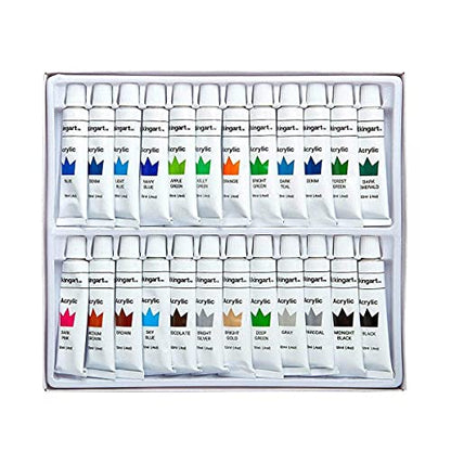 KINGART® Studio Acrylic Paint, 12ml (.4oz), Set of 12 Colors