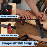 Red Cocowin Tall Stair Gauges for Framing Square with Holder and Carabiner Stair guages Knobs Tool for Circular Saw Metal Stair Stringer Layout Tool Cocowin