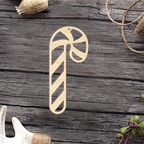 Candy Cane Wood Craft Unfinished Wooden Cutout Art DIY Wooden Signs Inspirational Wall Plaque Vintage Woodshop Garage Wall Decor for Office Bedroom Arupkeer
