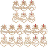 COHEALI 18 pcs Design DIY Twine Decorations Gift Christmas Unfinished Decor Festival Cutouts Wood Love Pendants Drawing Holiday Graffiti for Hope COHEALI