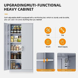 INTERGREAT Garage Storage Cabinets with Doors and Shelves, 72" Steel Tool Locking Cabinet, Metal Storage Cabinet for Home Office, Warehouse, School INTERGREAT