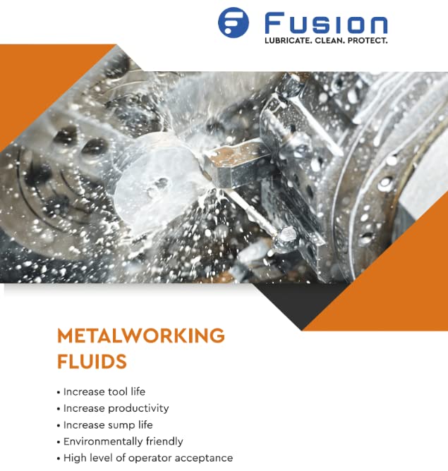 Machining and Grinding Fluid by Fusion Chemical | Cutting Oil for Drilling Metal | Fusion Cool 2269 | Semisynthetic Microemulsion Coolant | Extended Fusion Chemical
