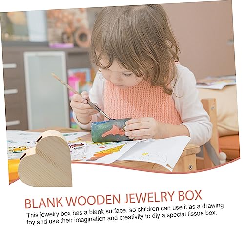 ARTIBETTER Box wooden DIY wooden unfinished wedding ring holder earrings wood ring holder kids jewelry organizer unfinished wooden puzzle toys kid ARTIBETTER