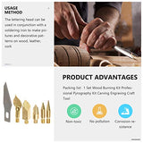 MILISTEN Woodburning Tool 1 Set Wood Burning Kit, 53 Pcs Soldering Iron Tips and Burning Stippling Tips Replacement with Box for Milisten