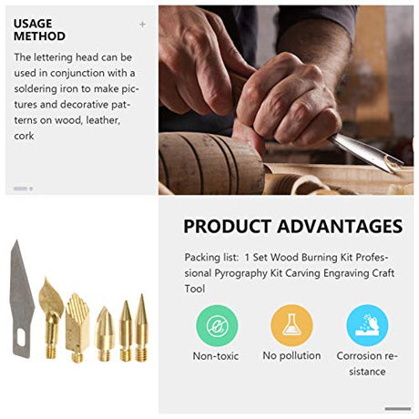 MILISTEN Woodburning Tool 1 Set Wood Burning Kit, 53 Pcs Soldering Iron Tips and Burning Stippling Tips Replacement with Box for Milisten