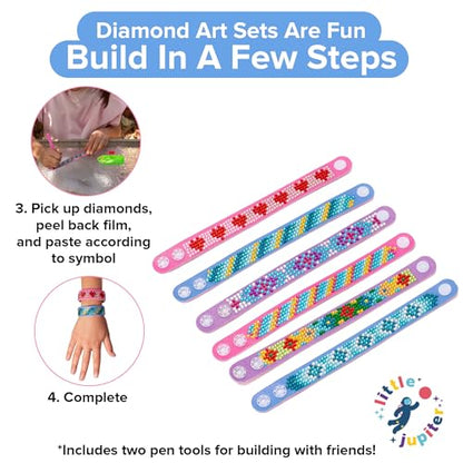 Diamond Art Bracelet Kit - Includes 6pcs - Bracelet Making Kit for Girls - Diamond Art Kits for Kids - Kids Diamond Art - Gem Art for Kids - Diamond - WoodArtSupply