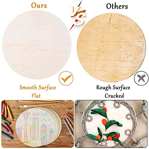 20 Pieces 12 Inch Round Wood Discs for Crafts, Audab Unfinished Wood Circles Wood Rounds Wooden Cutouts for Crafts, Door Hanger, Door Design and Audab