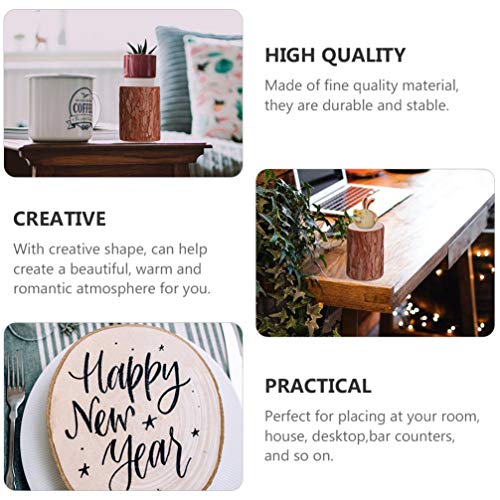 NOLITOY Unfinished Wood Stump with Bark, Natural Wood Stump Model Wood Crafts Christmas Ornaments Rustic Wedding Decoration DIY Crafts NOLITOY