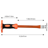 ZUZUAN 12-Inch Heavy Duty Flat Chisel with Hand Protection,Flat Head,Demolishing/Masonry/Carving/Concrete Breaker Chisels with Bi-Material Hand Guard ZUZUAN