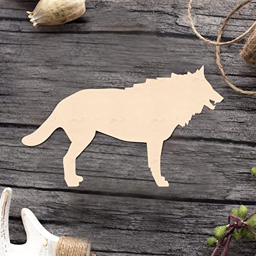 Wolf Wood Craft Unfinished Wooden Cutout Art DIY Wood Signs Inspirational Wall Plaque Retro Wall Art Hanging Decor for Laundry Room Bathroom Bedroom Arupkeer