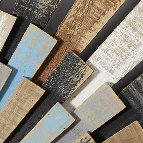 Deco 79 Wood Starburst Handmade Carved Wall Decor, 36" x 1" x 36", Multi Colored Deco 79