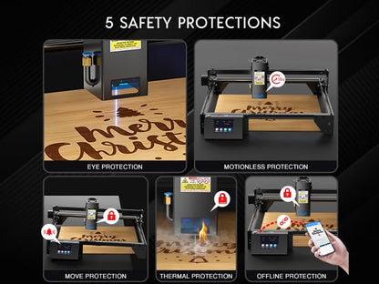 LONGER RAY5 20W Higher Accuracy Laser Engraver and Cutter, 130W Laser Engraving Cutting Machine can Cut 0.05mm Metal and Engrave Hundreds of Colors