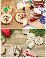 Pllieay 12 Pcs 5.1-5.5 Inch Wood Slices, Unfinished Wood Slice Ornaments for DIY Crafts Wedding Table Centerpieces Coasters for Arts Painting Craft Pllieay