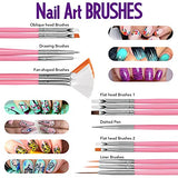 Nail Art Brushes Set, FANDAMEI Nail Art Kit, Nail Design Kit, Nail Art Dotting Pens, Nail Stickers, Butterfly Nail Art Sequins, Nail Foils, Nail Art Fandamei