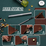 Yizzvb 320 Pcs Leather Rivets Kit, 60 Pcs Leather Snap Fasteners, 2 Size Leather Rivets Double Cap Rivet Kit, Double-Sided Nylon Hammer, 5 Pcs Yizzvb