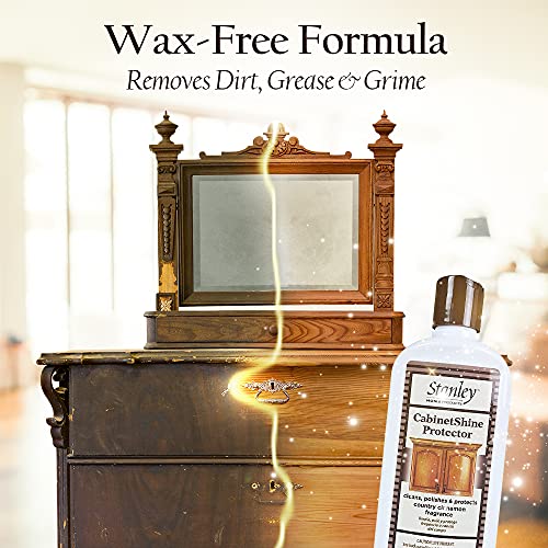 STANLEY HOME PRODUCTS CabinetShine Protector - Furniture Cleaner and Polish - Removes Dust Dirt and Grime Restores and Renews Protects Wood Finish STANLEY HOME PRODUCTS