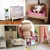Btibpse 3" Tall Solid Wood Furniture Legs Unfinished Bun Feet for Cabinet Sofa Ottoman TV Stand Loveseat Dresser Set of 4 Btibpse