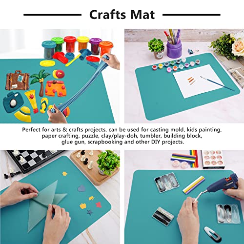 Gartful 3PCS Silicone Sheet for Crafts, Epoxy Resin Casting Molds Mat, Multi-Purpose Counter Protector, Table Saver Pad, Placemat, Art Mat, Nonskid Gartful