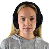 C.C Soft Winter Warm Adjustable Headband Ear Warmer Earmuffs, Sherpa Black C.C
