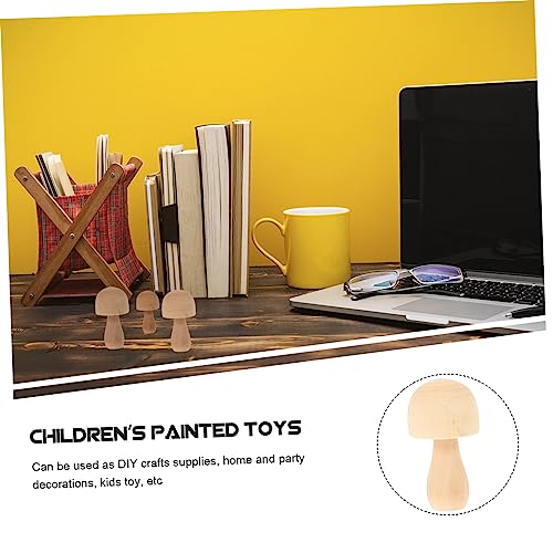 COHEALI 10 Pcs DIY Wooden Ornaments Unfinished Wood Peg Decoration Unfinished Wooden Peg Dolls Unfinished Wooden Pegs Wooden People Pegs Mushrooms COHEALI