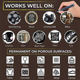 NAWOD Paint Pens White Black Acrylic Marker 6 Pack, Acrylic Permanent Marker, White Paint Pens for Rock Ceramic Wooden Leather Glass Painting Metal NAWOD