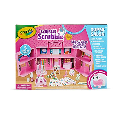 Crayola Scribble Scrubbie Pets Super Salon, Color, Paint & Wash Toy, Gift for Kids, Ages 3, 4, 5, 6 - WoodArtSupply