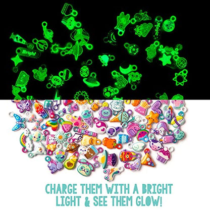 Craft-tastic DIY Glow in The Dark Charm Bracelets – Design 4 Customizable Bracelets with 120+ Easy-to-Make Puffy Sticker Charms – Creative Arts &