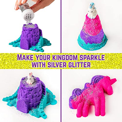 GirlZone Unicorn Kingdom Sand Kit, 2lbs of Moldable Colored Sand for Kids, 7 Kids Sand Toy Tools to Make Unicorn Sand Art, Fun Kids Christmas Gifts