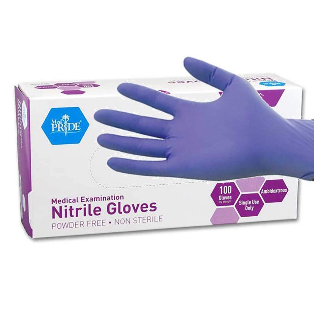 MedPride Powder-Free Nitrile Exam Gloves, Large, Large (Pack of 100) MED PRIDE